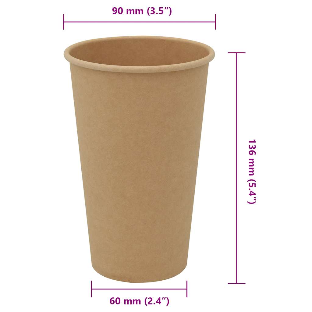 Bicchieri da Caffè in Carta 1000 pz 16oz 400ml Marrone | homemem39