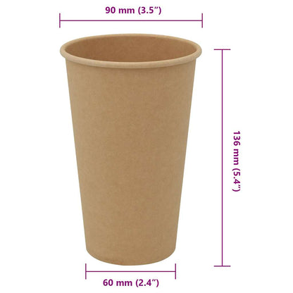 Bicchieri da Caffè in Carta 1000 pz 16oz 400ml Marrone | homemem39