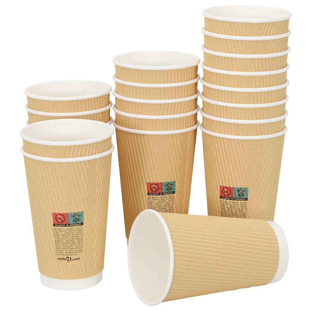 Bicchieri da Caffè in Carta 500 pz 16oz 400ml Marrone | homemem39