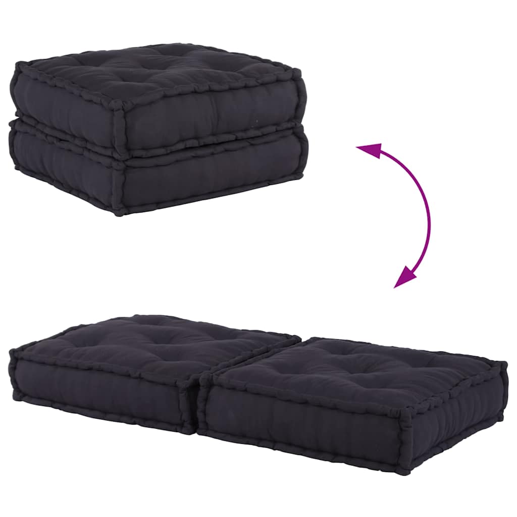 Divano Modulare a 2 Posti Antracite 140x70x36 in Tessuto | homemem39