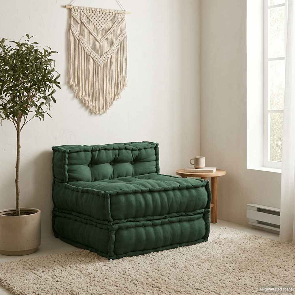 Divano Componibile Verde 70x70x54 in Tessuto | homemem39