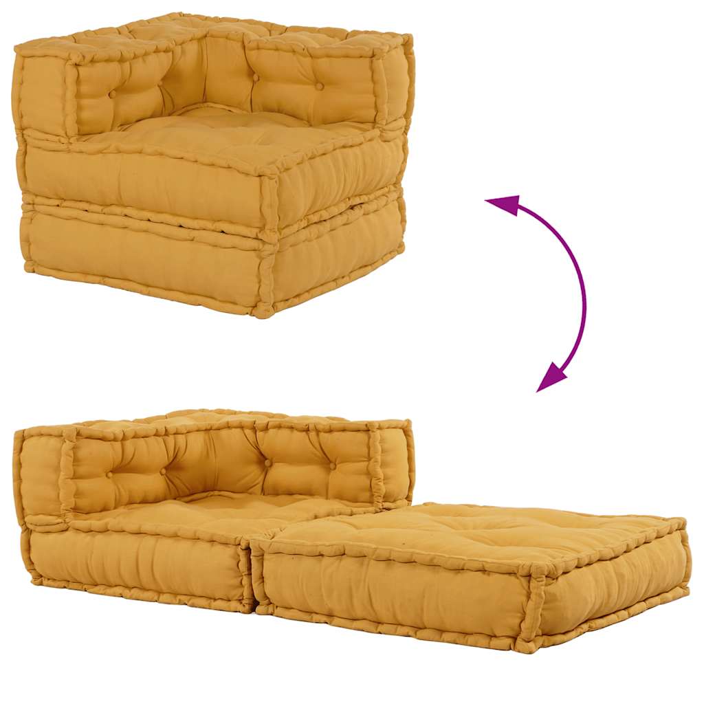 Divano Componibile Giallo 70x70x54 in Tessuto | homemem39