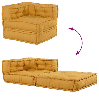 Divano Componibile Giallo 70x70x54 in Tessuto | homemem39