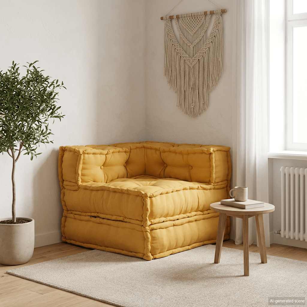 Divano Componibile Giallo 70x70x54 in Tessuto | homemem39