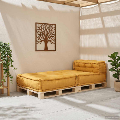 Divano Componibile Giallo 70x70x54 in Tessuto | homemem39