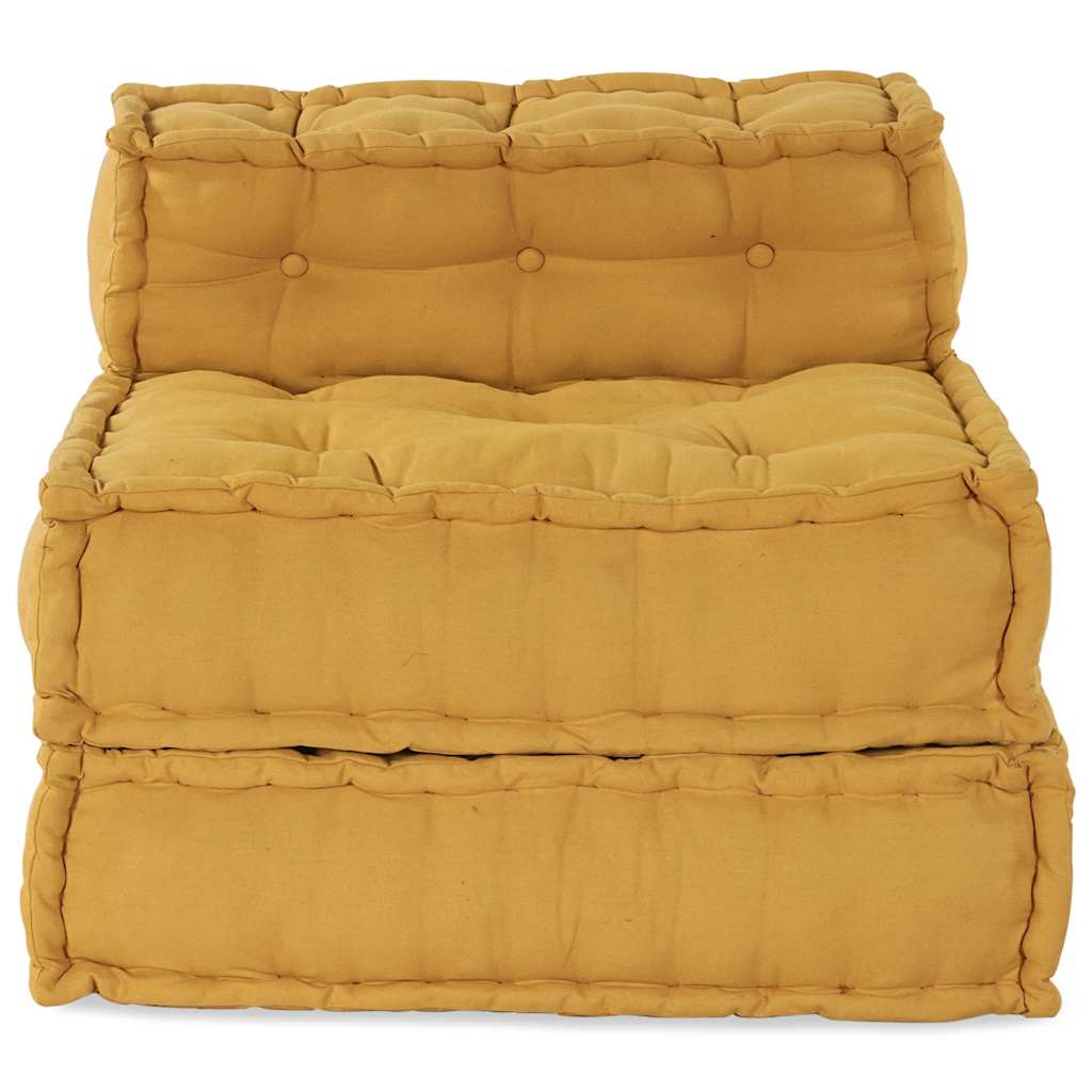 Divano Componibile Giallo 70x70x54 in Tessuto