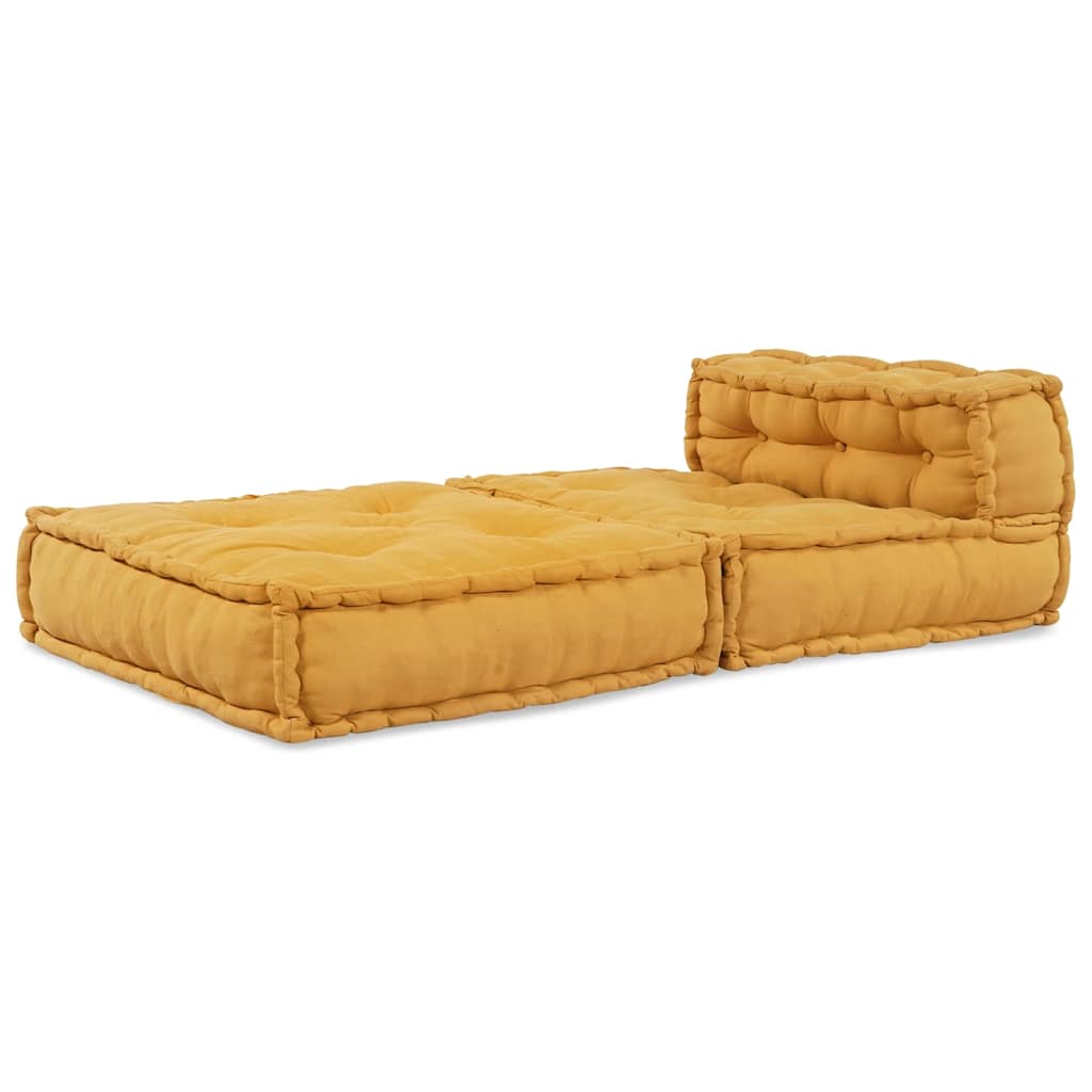 Divano Componibile Giallo 70x70x54 in Tessuto