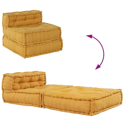 Divano Componibile Giallo 70x70x54 in Tessuto | homemem39