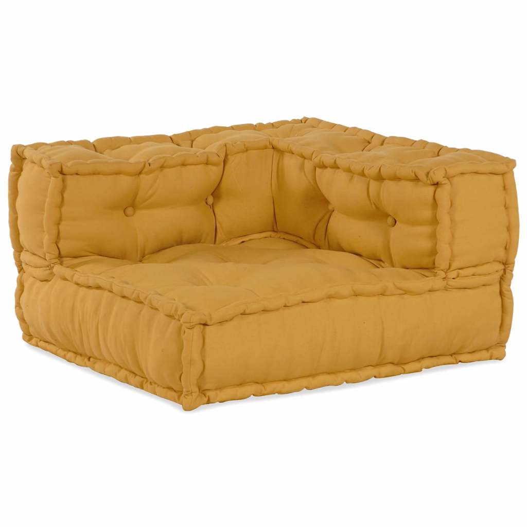 Divano Modulare a 2 Posti Giallo 140x70x36 in Tessuto | homemem39