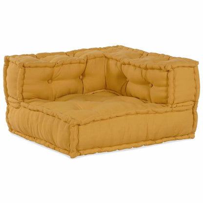 Divano Modulare a 2 Posti Giallo 140x70x36 in Tessuto | homemem39