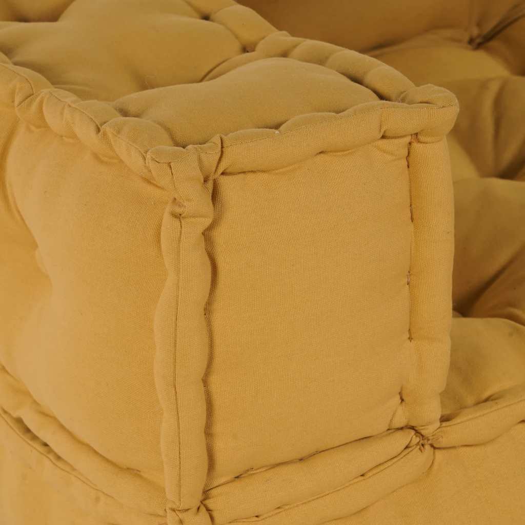 Divano Modulare a 2 Posti Giallo 140x70x36 in Tessuto | homemem39