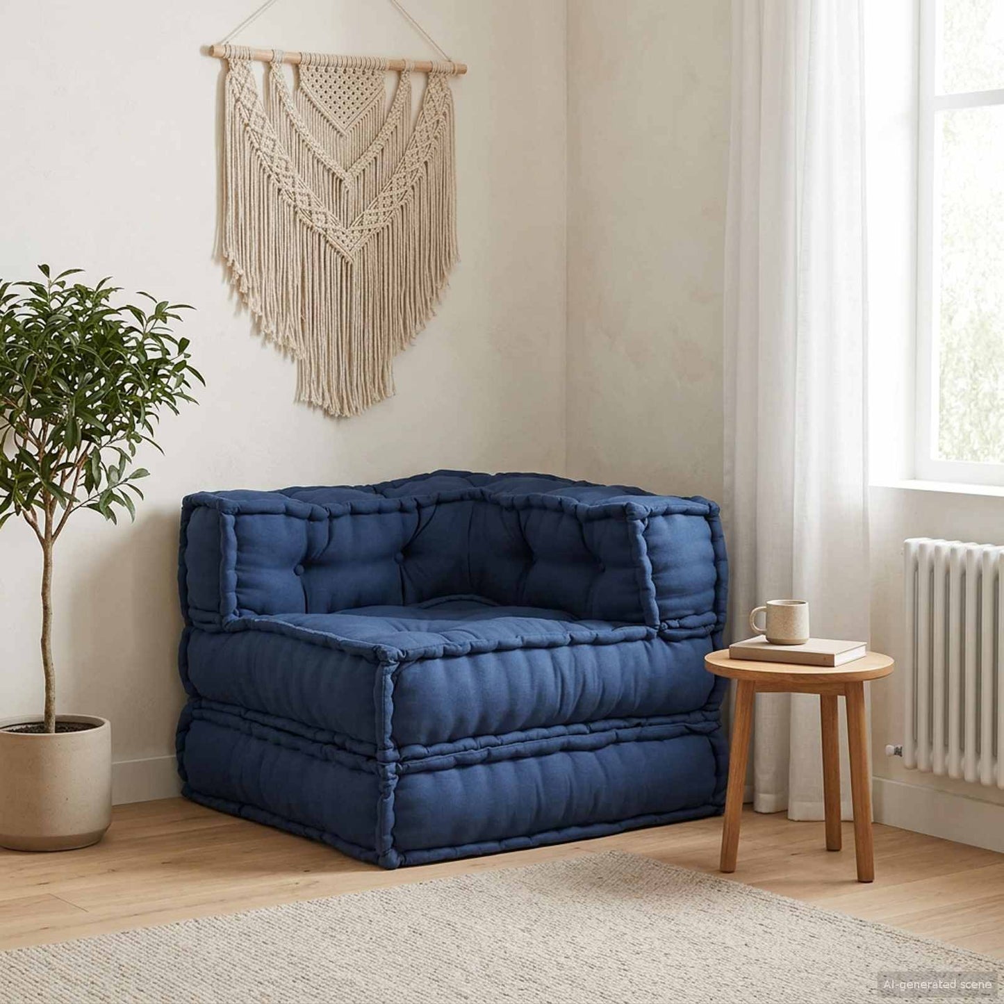 Unità di Divano Modulare Indaco 70 x 70 x 56 cm Tessuto | homemem39