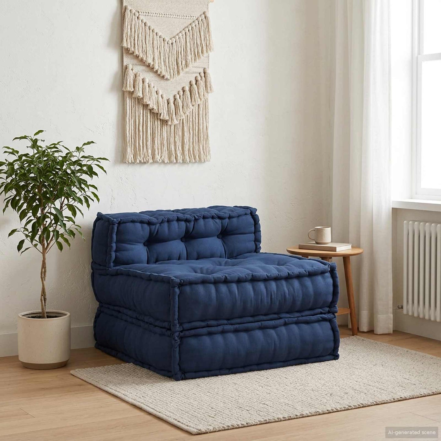 Unità di Divano Modulare Indaco 70 x 70 x 56 cm Tessuto | homemem39