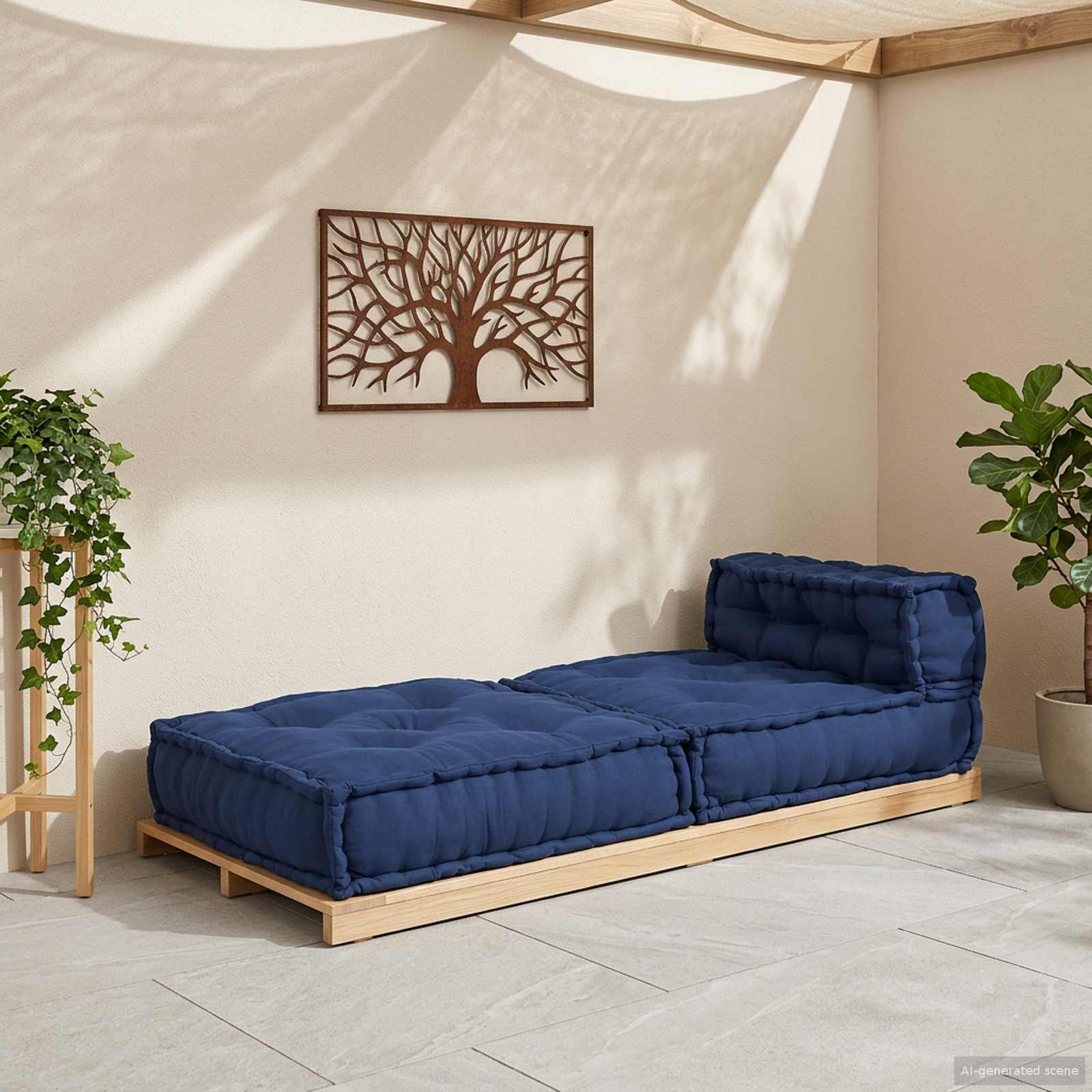 Unità di Divano Modulare Indaco 70 x 70 x 56 cm Tessuto | homemem39