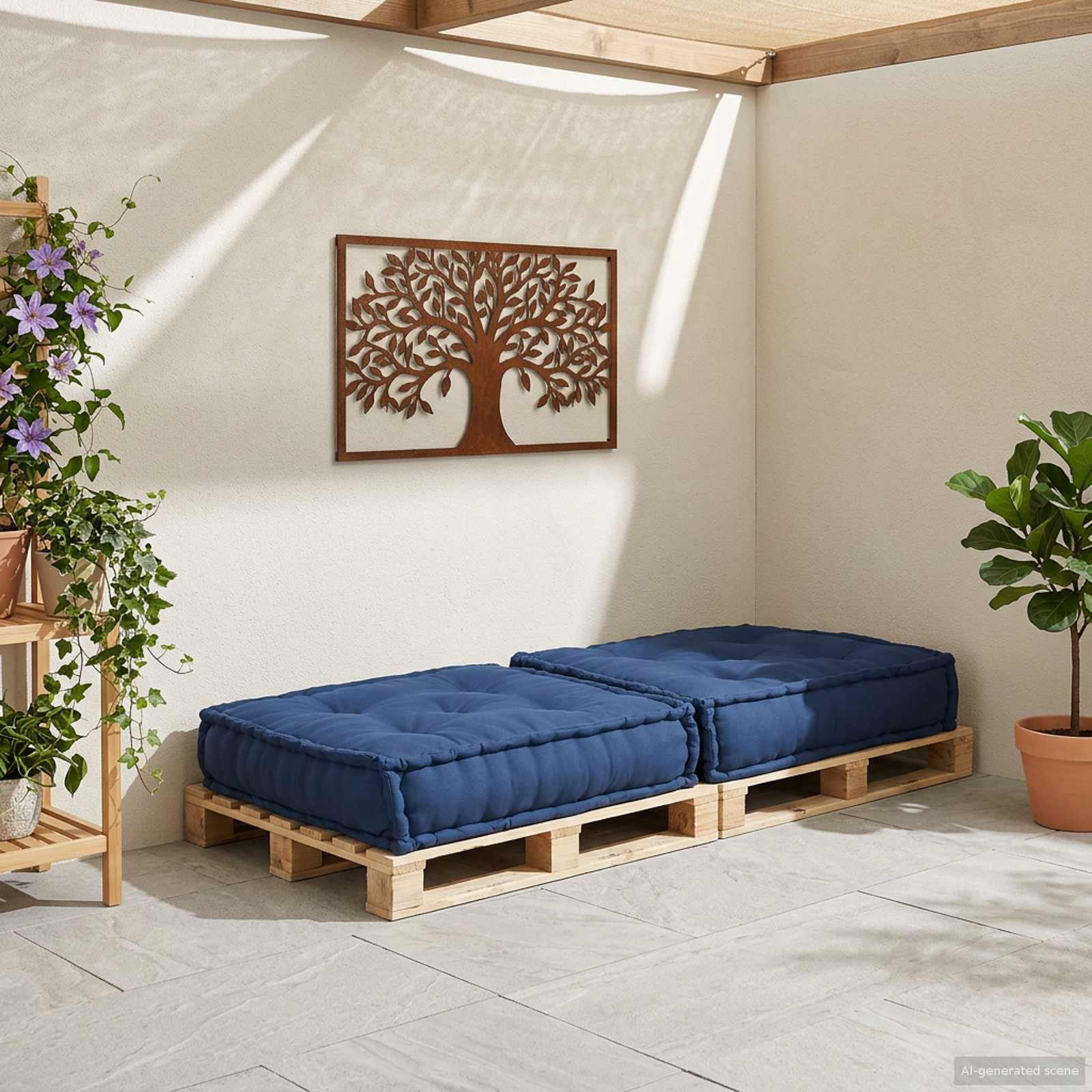 Unità di Divano Modulare Indaco 70 x 70 x 36 cm Tessuto | homemem39
