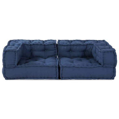 Unità di Divano Modulare 3 pcs Indaco 140 x 70 x 36 cm Tessuto | homemem39
