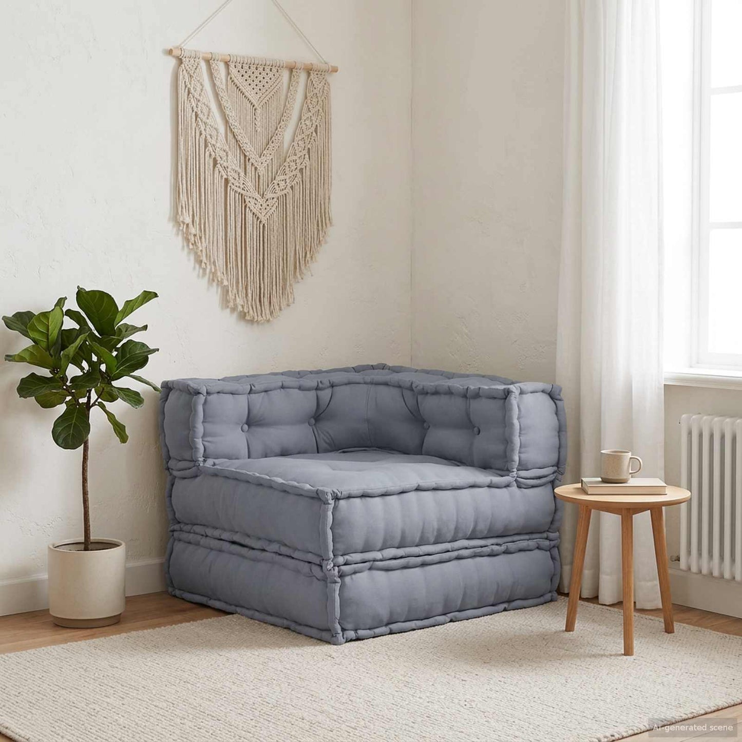 Unità di Divano Modulare Grigio 70 x 70 x 56 cm Tessuto | homemem39