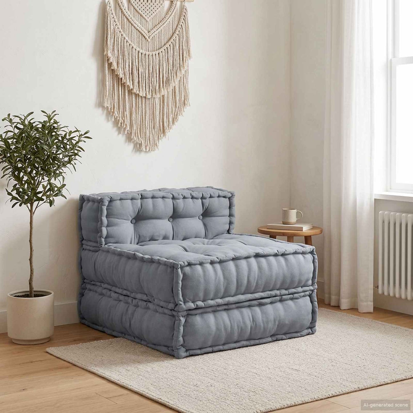 Unità di Divano Modulare Grigio 70 x 70 x 56 cm Tessuto | homemem39