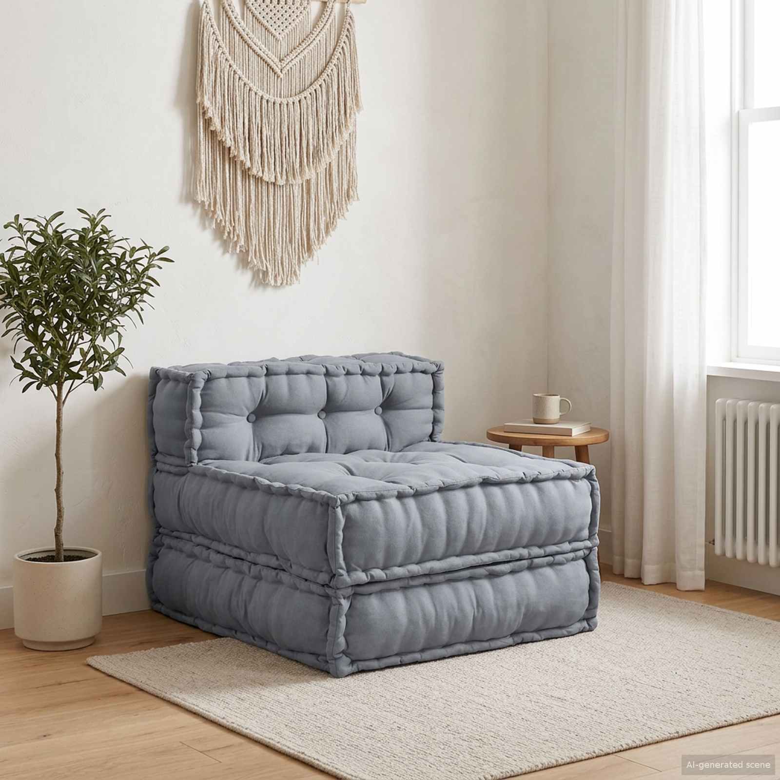 Unità di Divano Modulare Grigio 70 x 70 x 56 cm Tessuto | homemem39