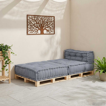 Unità di Divano Modulare Grigio 70 x 70 x 56 cm Tessuto | homemem39