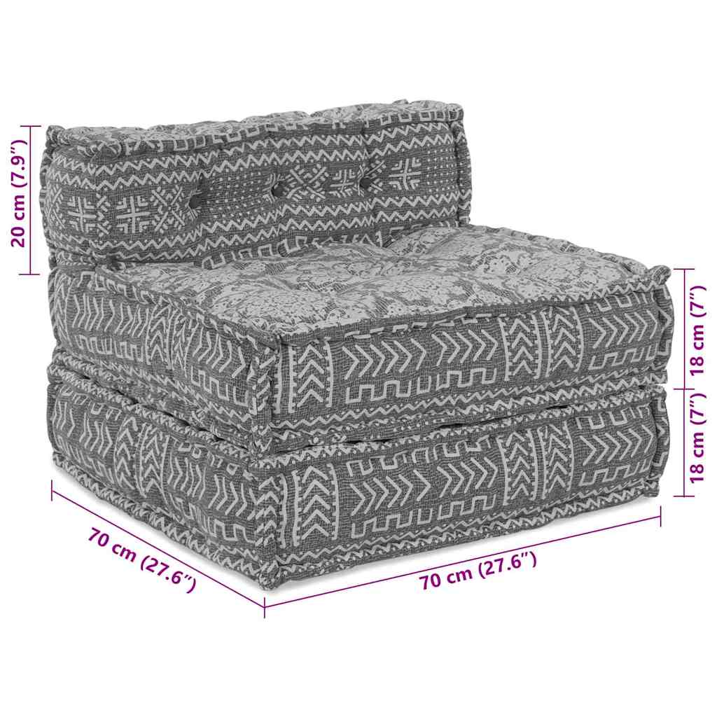 Unità di Divano Modulare Grigio Chiaro 70 x 70 x 56 cm Tessuto | homemem39