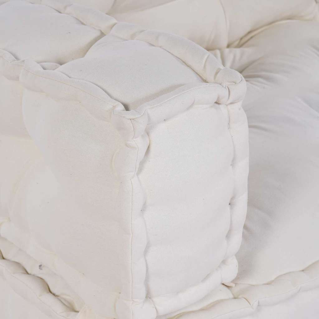 Cuscino per Divano Pallet 3 pcs Crema 120 x 80 x 34 cm Tessuto | homemem39