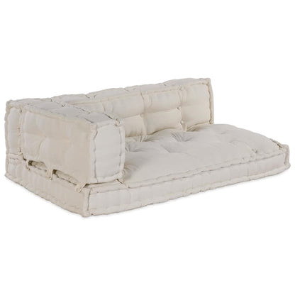 Cuscino per Divano Pallet 3 pcs Crema 120 x 80 x 34 cm Tessuto | homemem39