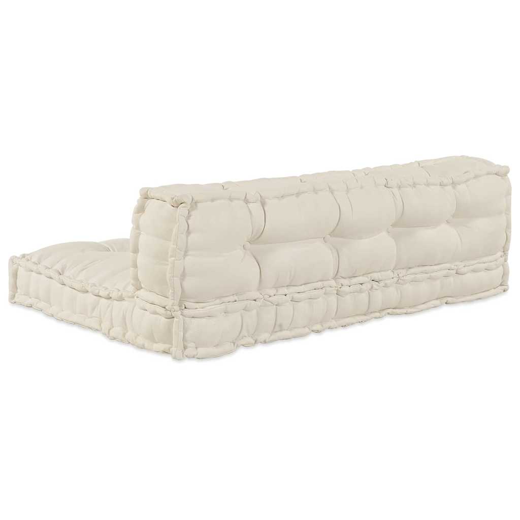 Cuscino per Divano Pallet 2 pcs Crema 120 x 80 x 38 cm Tessuto | homemem39
