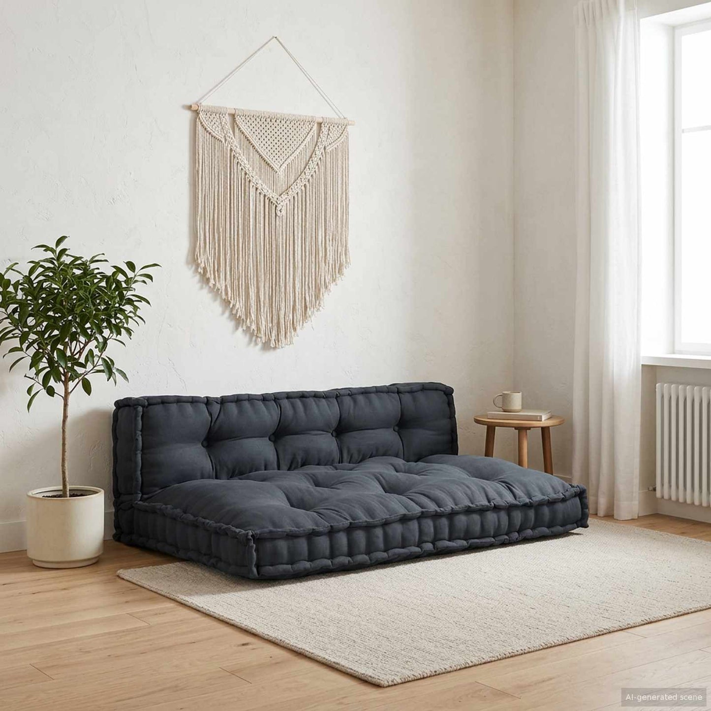 Cuscino per Divano Pallet 2 pcs Antracite 120 x 80 x 38 cm