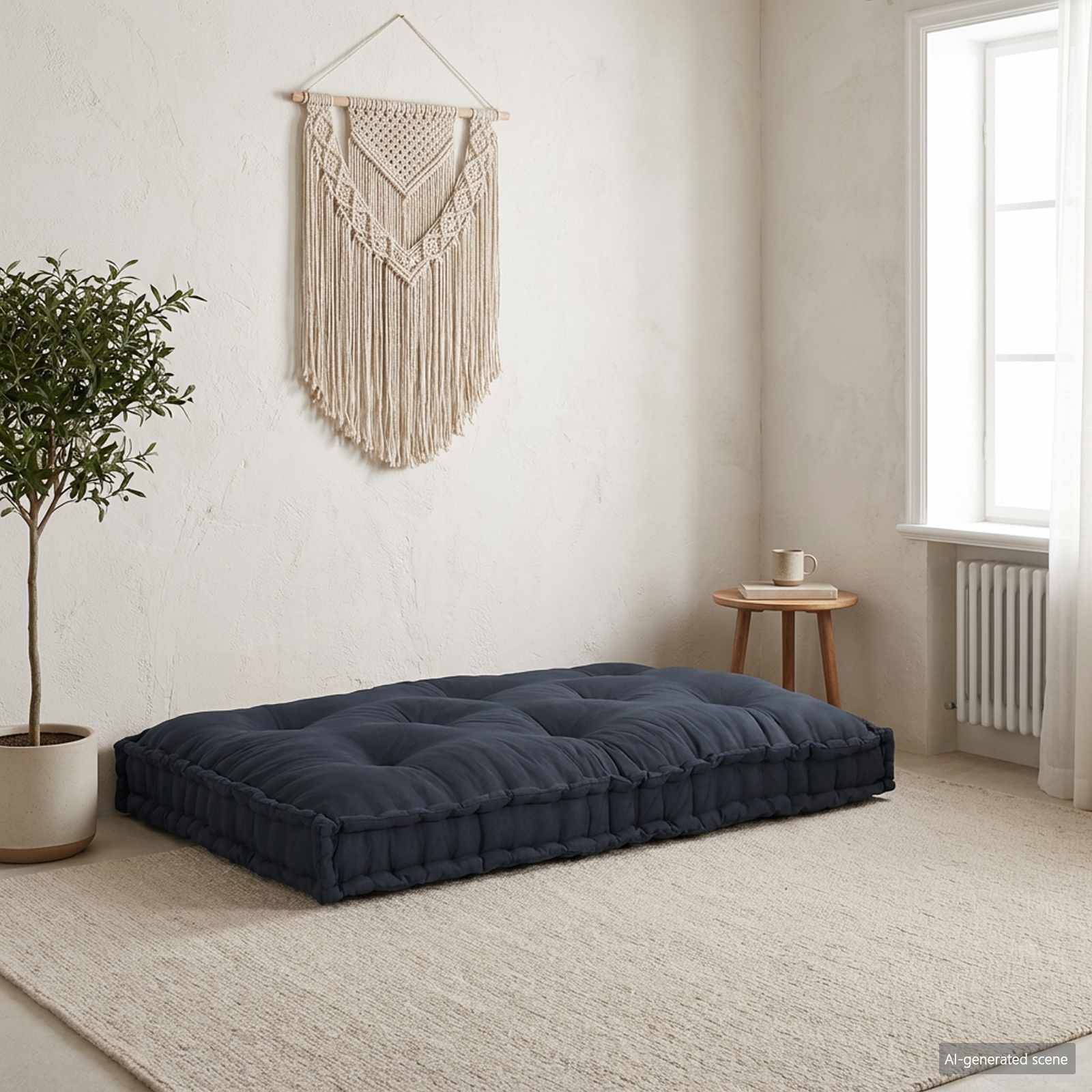 Cuscino per Divano Pallet Antracite 120 x 80 x 12 cm Tessuto | homemem39