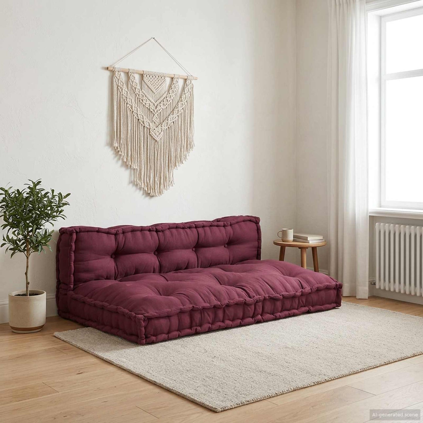 Cuscino per Divano Pallet 2 pcs Bordeaux 120 x 80 x 38 cm | homemem39