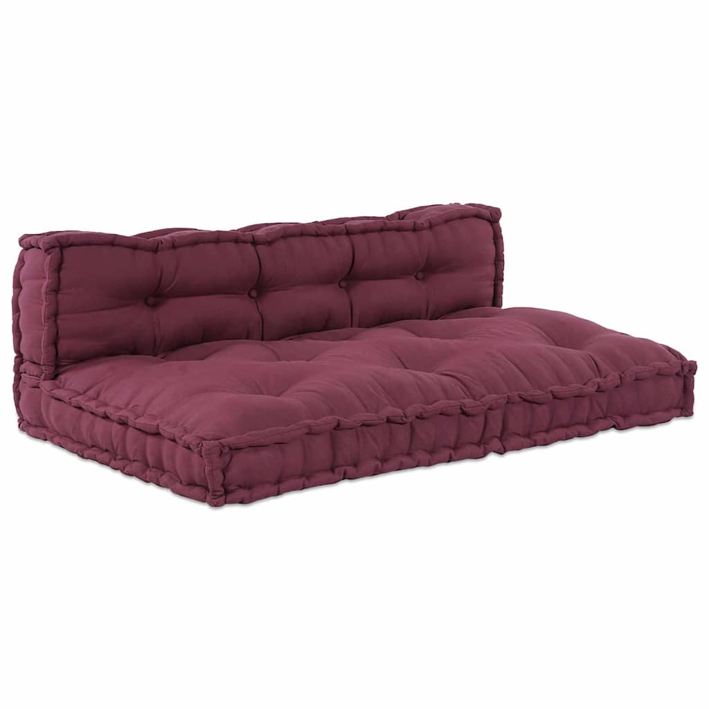 Cuscino per Divano Pallet 2 pcs Bordeaux 120 x 80 x 38 cm | homemem39