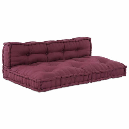Cuscino per Divano Pallet 2 pcs Bordeaux 120 x 80 x 38 cm