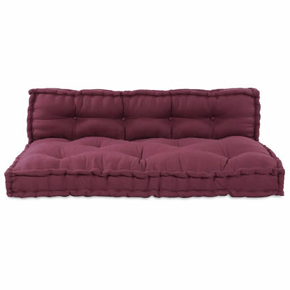 Cuscino per Divano Pallet 2 pcs Bordeaux 120 x 80 x 38 cm | homemem39