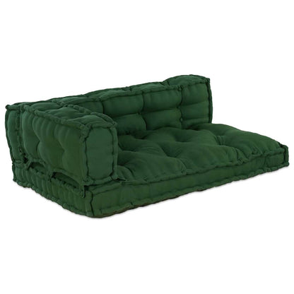 Cuscino per Divano Pallet 3 pcs Verde 120 x 80 x 38 cm Tessuto | homemem39