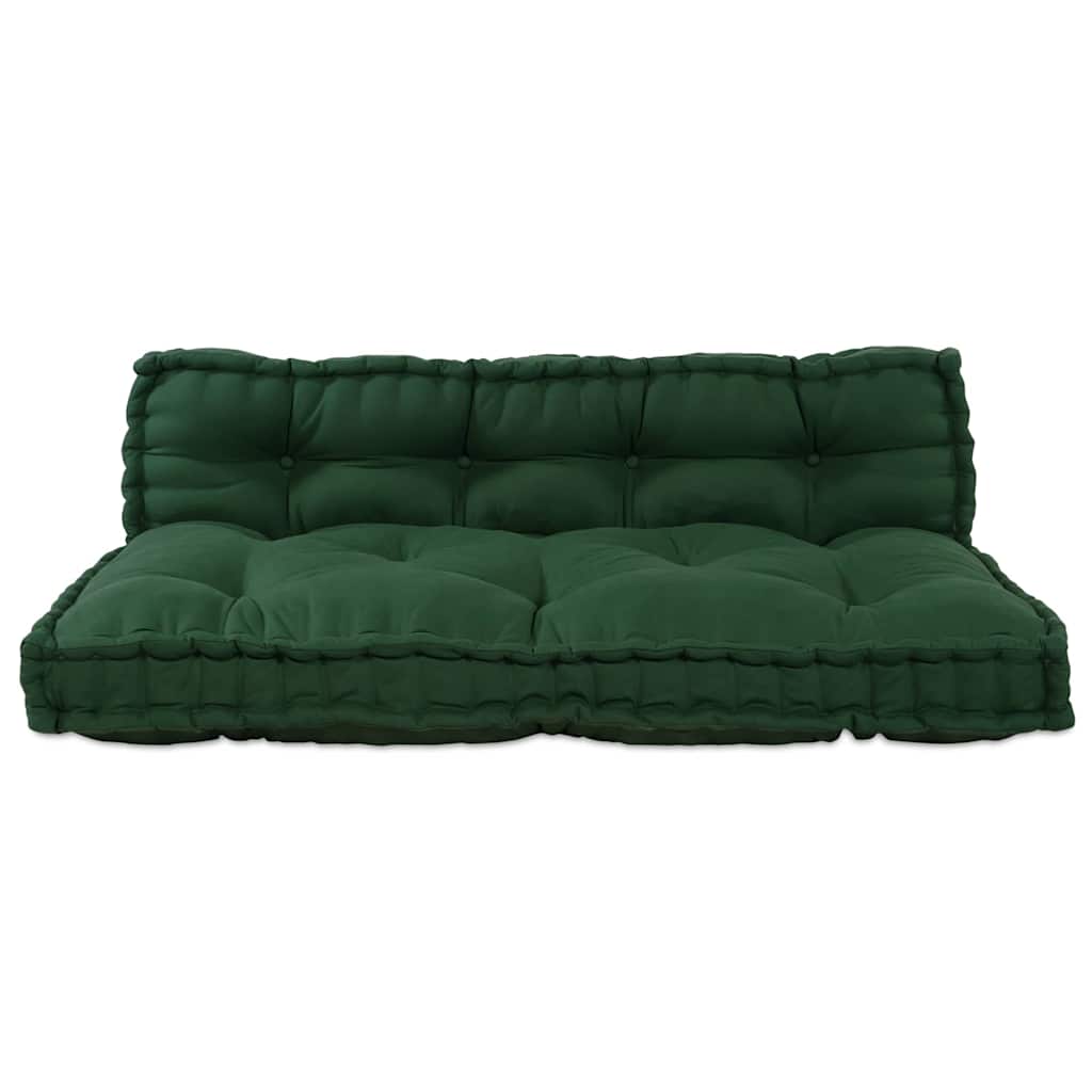 Cuscino per Divano Pallet 2 pcs Verde 120 x 80 x 38 cm Tessuto | homemem39
