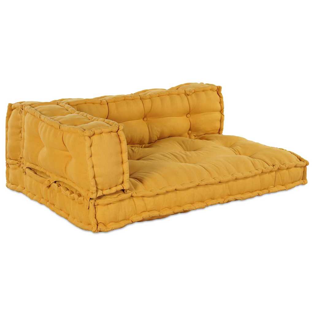 Cuscino per Divano Pallet 3 pcs Giallo 120 x 80 x 38 cm Tessuto | homemem39