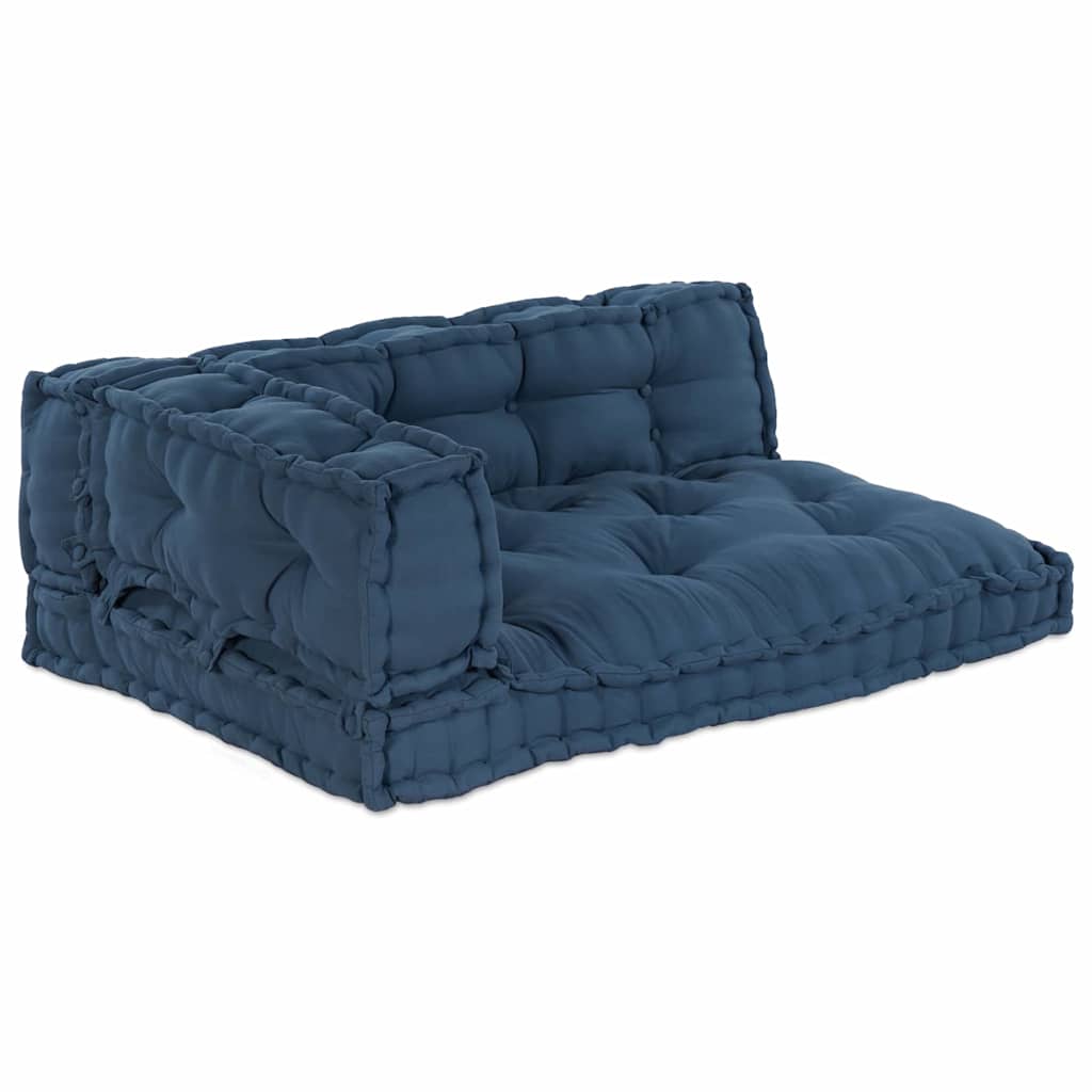 Cuscino per Divano Pallet 3 pcs Indaco 120 x 80 x 38 cm Tessuto | homemem39