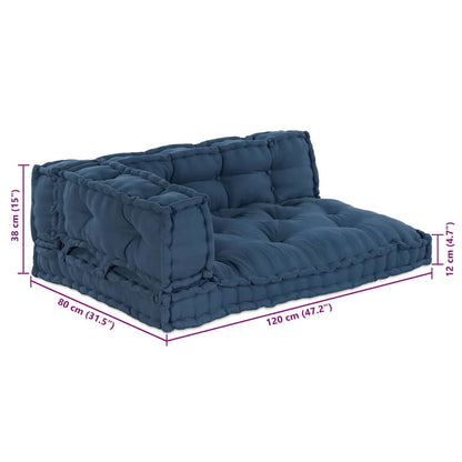 Cuscino per Divano Pallet 3 pcs Indaco 120 x 80 x 38 cm Tessuto | homemem39