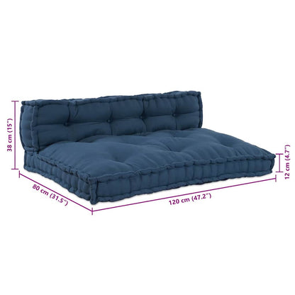 Cuscino per Divano Pallet 2 pcs Indaco 120 x 80 x 38 cm Tessuto | homemem39