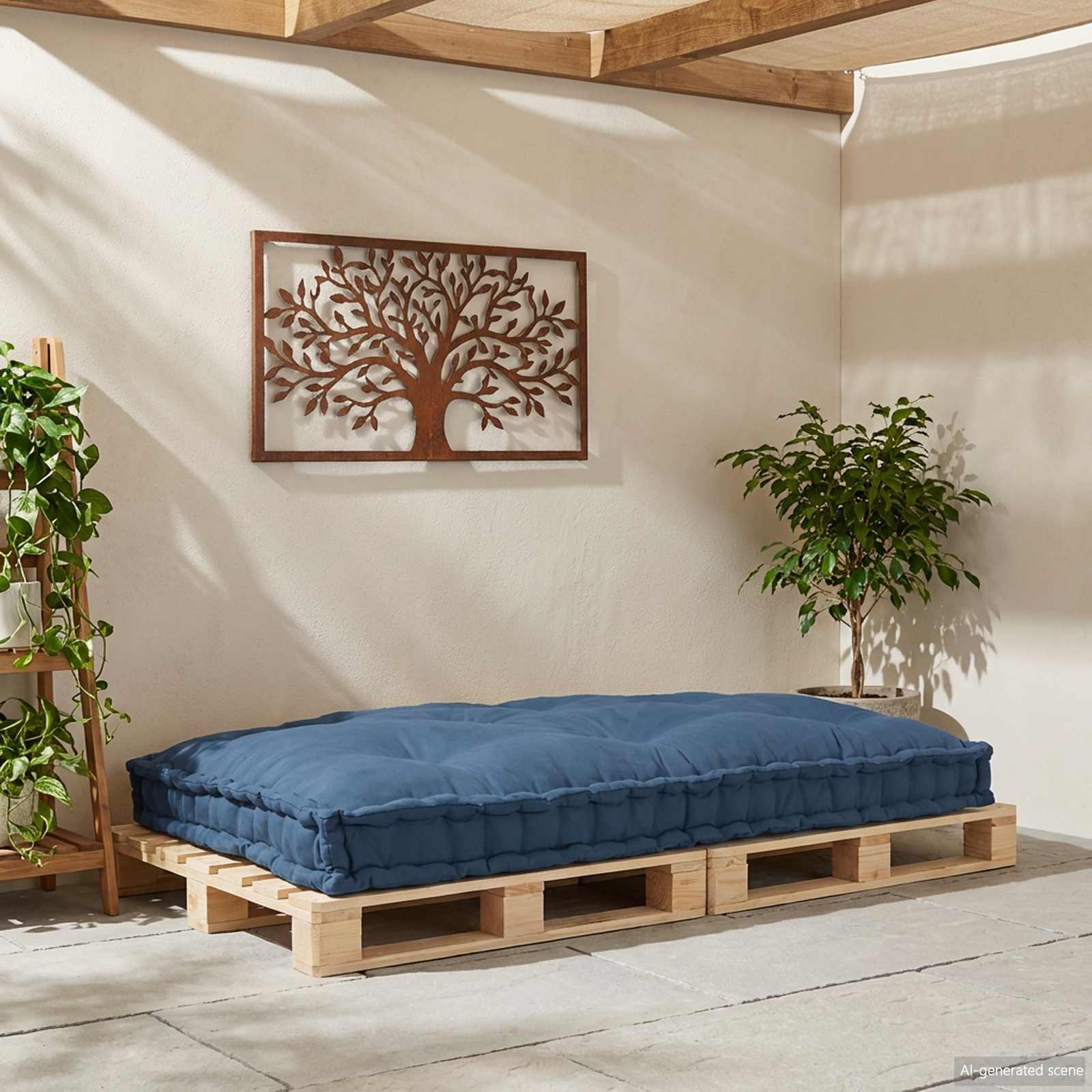 Cuscino per Divano Pallet Indaco 120 x 80 x 12 cm Tessuto | homemem39