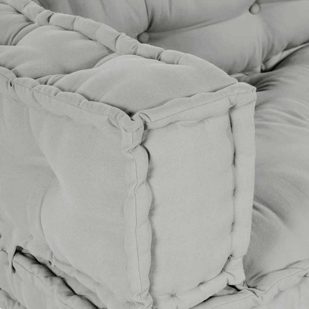 Cuscino per Divano Pallet 3 pcs Grigio 120 x 80 x 38 cm Tessuto