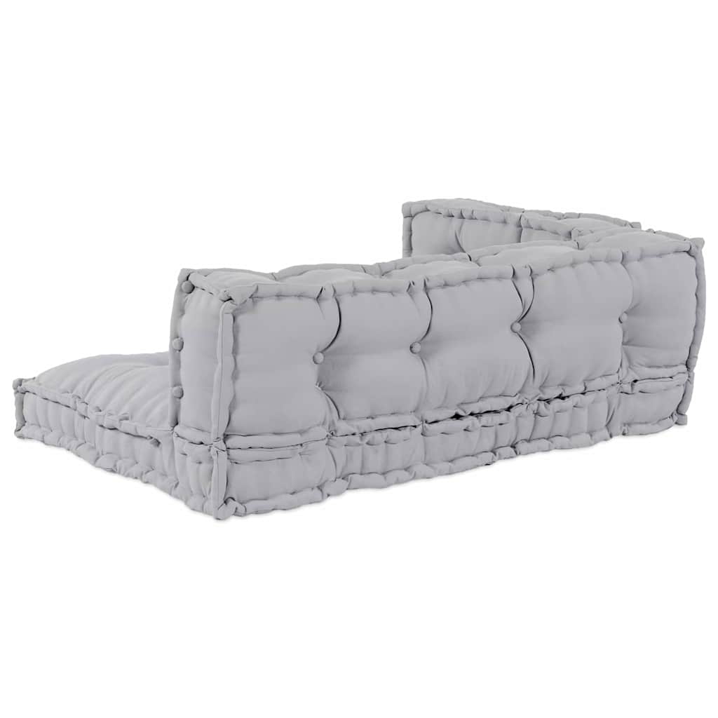 Cuscino per Divano Pallet 3 pcs Grigio 120 x 80 x 38 cm Tessuto