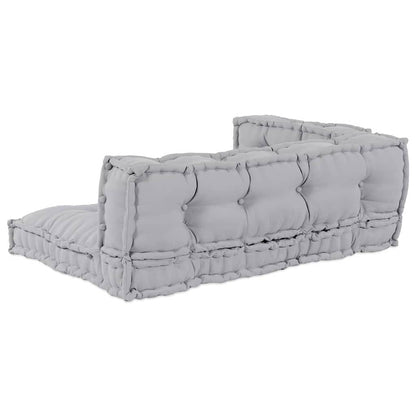 Cuscino per Divano Pallet 3 pcs Grigio 120 x 80 x 38 cm Tessuto
