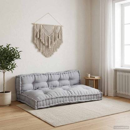 Cuscino per Divano Pallet 2 pcs Grigio 120 x 80 x 38 cm Tessuto