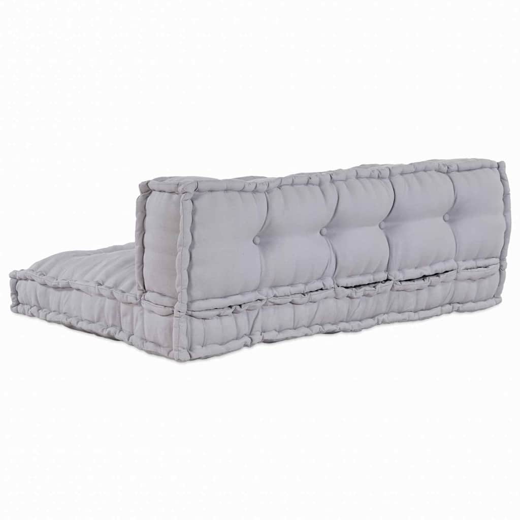 Cuscino per Divano Pallet 2 pcs Grigio 120 x 80 x 38 cm Tessuto | homemem39