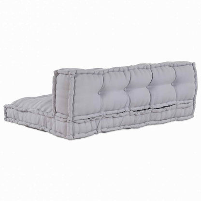 Cuscino per Divano Pallet 2 pcs Grigio 120 x 80 x 38 cm Tessuto | homemem39