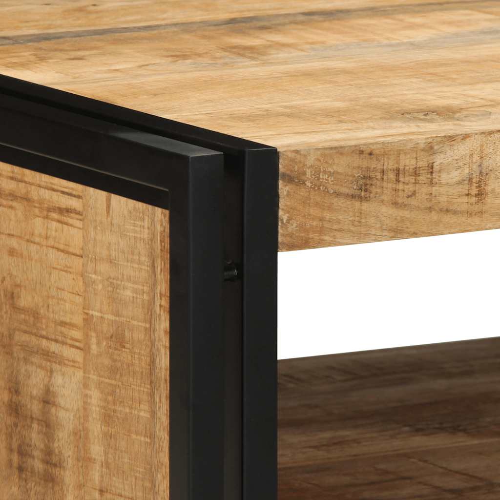 Tavolino 70x50x38 cm in Legno Massello di Mango Grezzo | homemem39