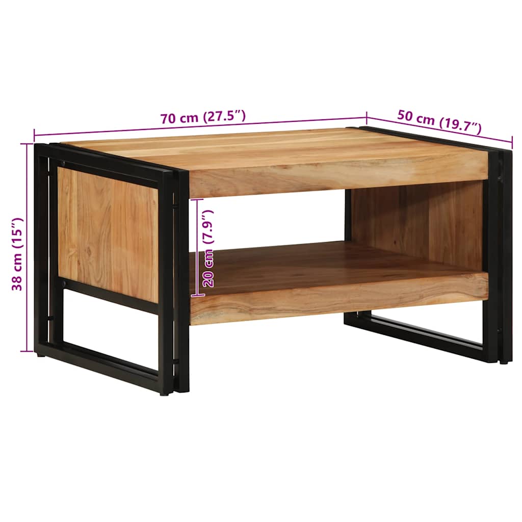 Tavolino da Salotto 70x50x38 cm Legno Massello di Acacia | homemem39