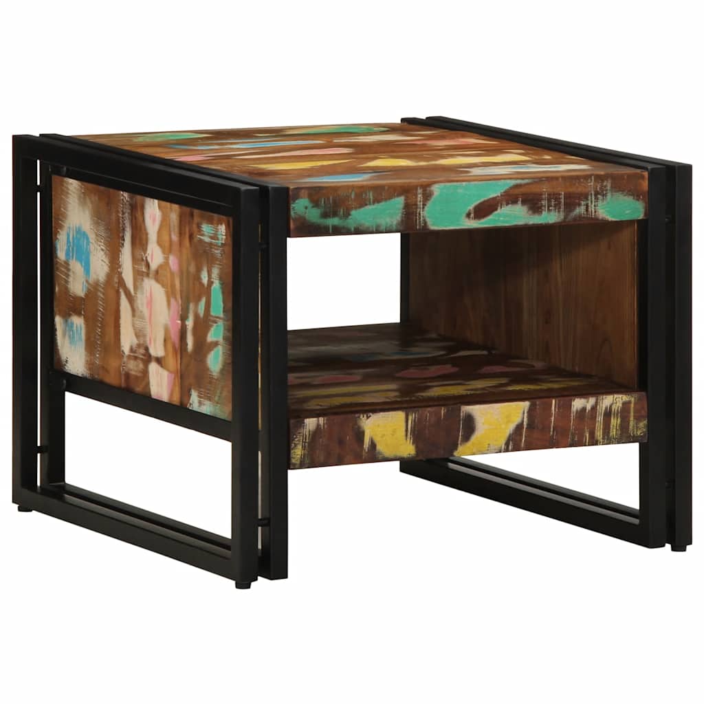 Tavolino Salotto Multicolore 50x50x38cm Legno Massello Recupero
